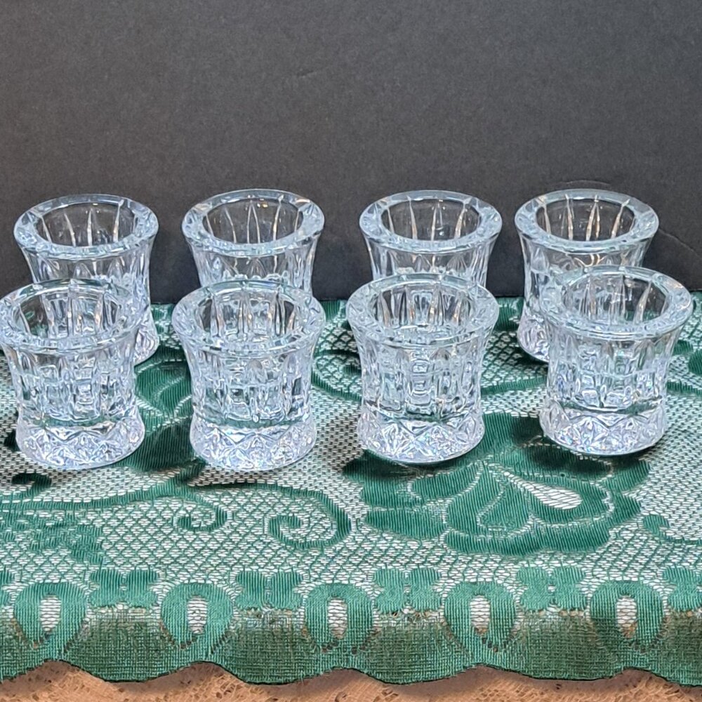 Crystal Votive Or Tapered Candle Holders, Set of 8, 2" x 2.5 inches, Brilliant